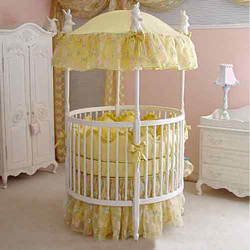 Girls Round Crib Bedding Butterfly Silk Round Crib Sheet
