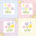 Gingham Flowers Print