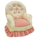 Pink Toile Queen Anne Chair
