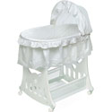 White Ruffled Bassinet with Toy Box Base
