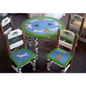 Safari Hand-painted Table and Chair Set