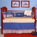 Embroidered Racecars Crib Bedding