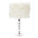 Feathered Shade Crystal Tower Lamp