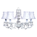 Flower Petal White Glass Turret Chandelier