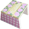Flowers And Gingham Stool