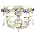Ivory Rose Sash 5 Arm Chandelier