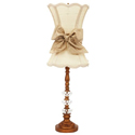 Ivory Scalloped Gold Glass Ball Lamp