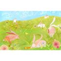 Kimono Rabbits Stretched Art