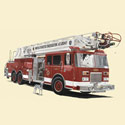 Classic Red Fire Engine Stretched Art
