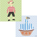 Pirate Collage Stretched Art