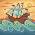 Pirate Ship Stretched Art