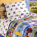 Trains, Planes And Trucks Toddler Bedding