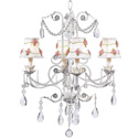 Pink Net Flower 4 Arm Valentino Chandelier