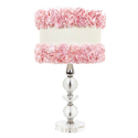 Pink & White Rose Garden Crystal Tower Lamp