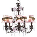 Pink 'n Mocha Flower Garden Chandelier