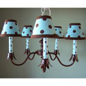 Blue Brown Dottie Chandelier
