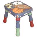 Sports and Gingham Stool
