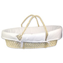 Moses Basket with White Pique Bumper
