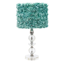 Turquoise Rose Garden Crystal Tower Lamp