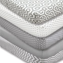 Grey Print Mix Crib Sheet Set