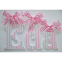 Eda's Pink Stripes Glitter Wall Letters