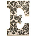 Black and White Damask Glitter Letters