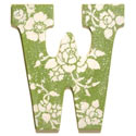 Green Floral Glitter Letters