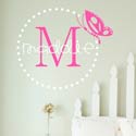 Butterfly Dots Monogram Wall Decal