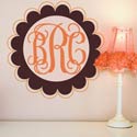 Scalloped Edge Fancy Monogram Wall Decal
