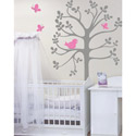 Spring Tree Birds and Butterflies Wall Decal