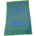 Custom Double Polka Dot Border Stroller Blanket