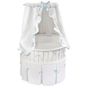 Blue Trim Elite Oval Bassinet