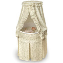 Ecru and Leaf Empress Round Baby Bassinet