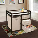 Modern Changing Table with 3 Baskets and Hamper