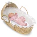 Natural Hooded Moses Basket 