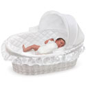 Wicker Moses Basket with Hood