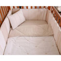 Cream Stitches Crib Bedding