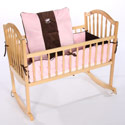 Choco Minky Rocking Horse Cradle Bedding