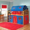 Mansfield Junior Loft with Blue 'n Red Curtains