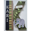 Elephant Jungle Wall Letter