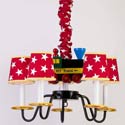 Wooden Train Chandelier