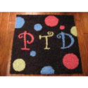 Polka Dot Monogram Square Rug