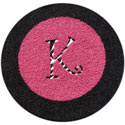 Round Border Rug with Animal Print Initial