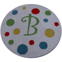Colorful Dots Round Initial Rug