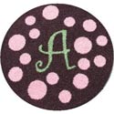 Round Polka Dots Initial Rug