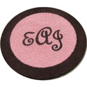 Bordered Round Monogram Rug