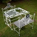 Sophisticate Glass Table and Bench Set