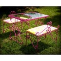 Elegant Glass Table and Bench Set