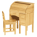 Roll Top Desk and Chair