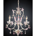 Elise Antique White and Rose Chandelier